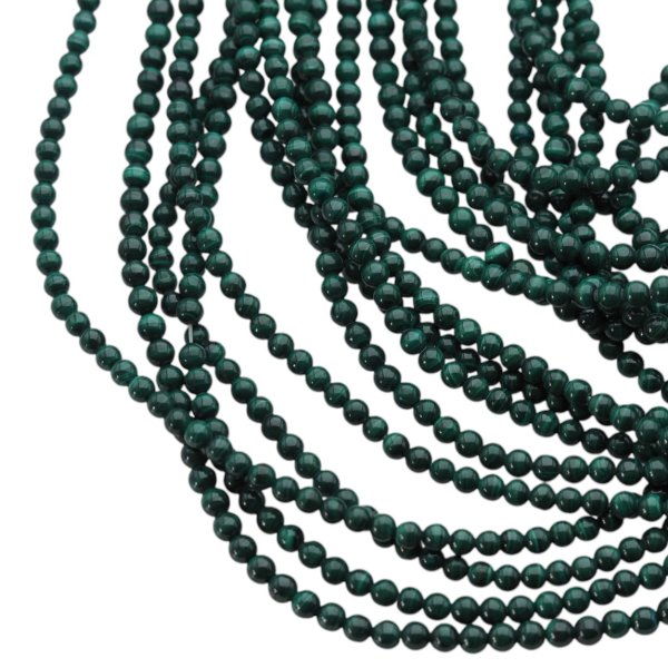Malachit - polerowane kulki 4 mm (sznur)