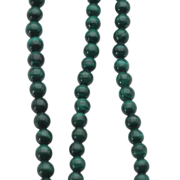 Malachit - polerowane kulki 4 mm (sznur)