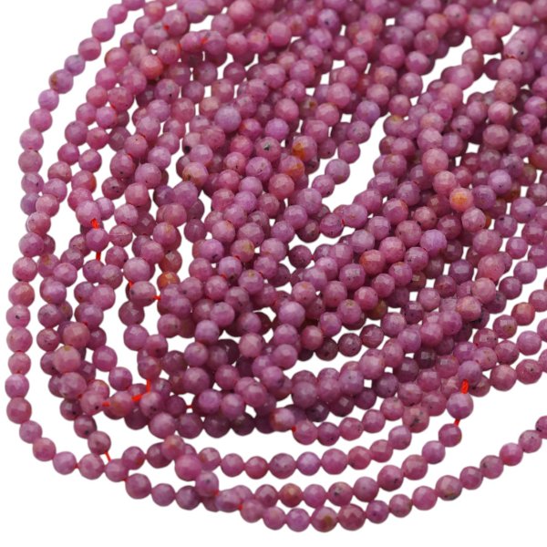 Rubin fasetowane kulki 5,3 mm (sznur)