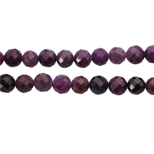 Rubin fasetowane kulki 5-5,5 mm (sznur)