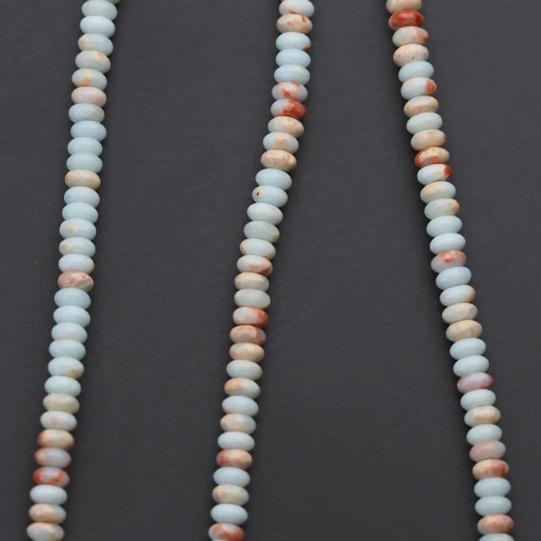 Agat shoushan - polerowane oponki 4x2 mm (sznur)