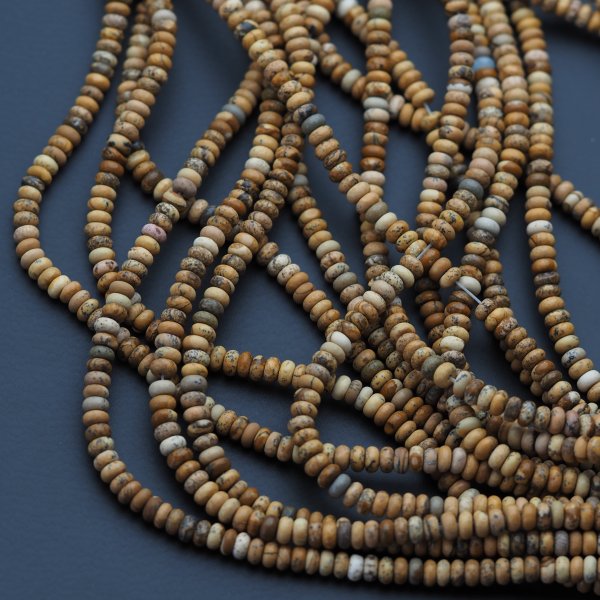 Jaspis cesarski obrazkowy oponki 4x2 mm (sznur)