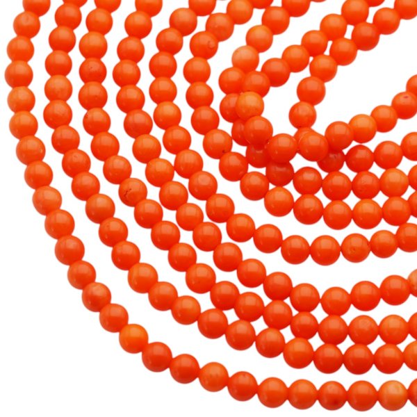 Koral pomarańczowy kulki 6 mm (sznur)