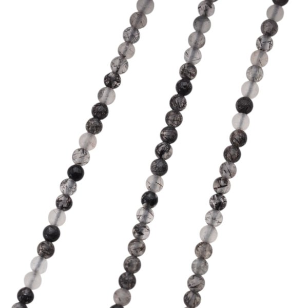Kwarc rutylowy czarny kulka polerowana 2 mm (sznur)