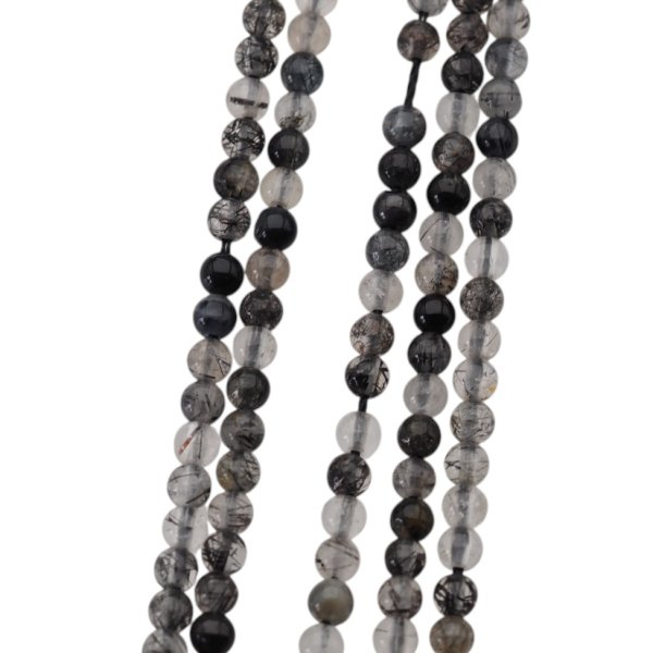 Kwarc rutylowy czarny kulka polerowana 3 mm (sznur)