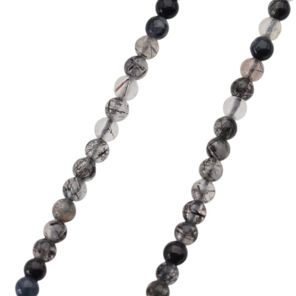 Kwarc rutylowy czarny kulka polerowana 3 mm (sznur)