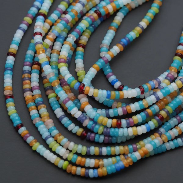 Mix kamieni oponki 4x2 mm (sznur)