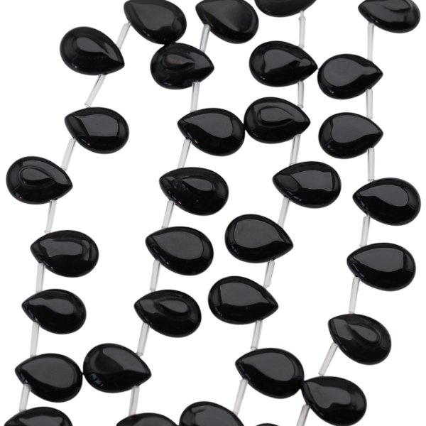 Onyks polerowany kropla 10x14 mm (sznur)