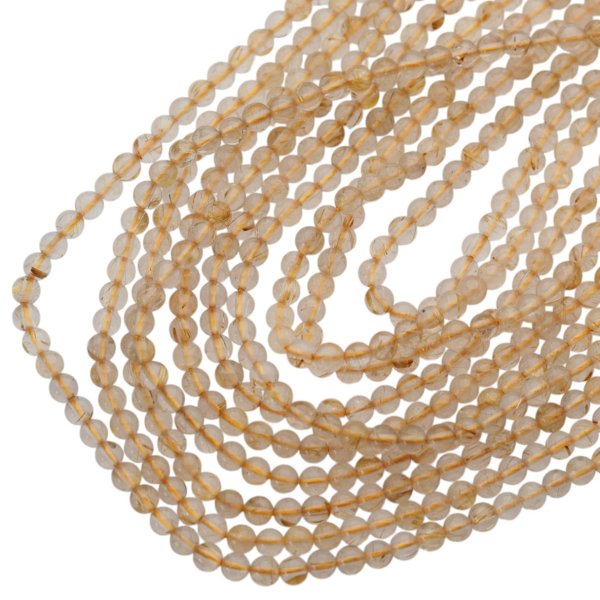 Kwarc rutylowy ze złotą nitką kula 4 mm (sznur) wysoka jakość