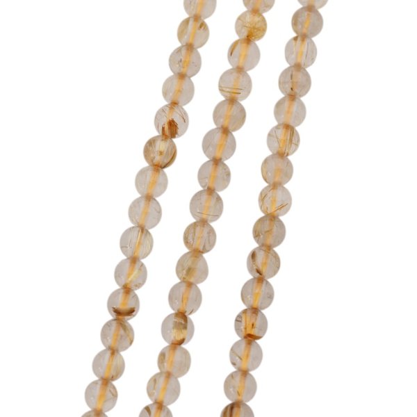Kwarc rutylowy ze złotą nitką kula 4 mm (sznur) wysoka jakość