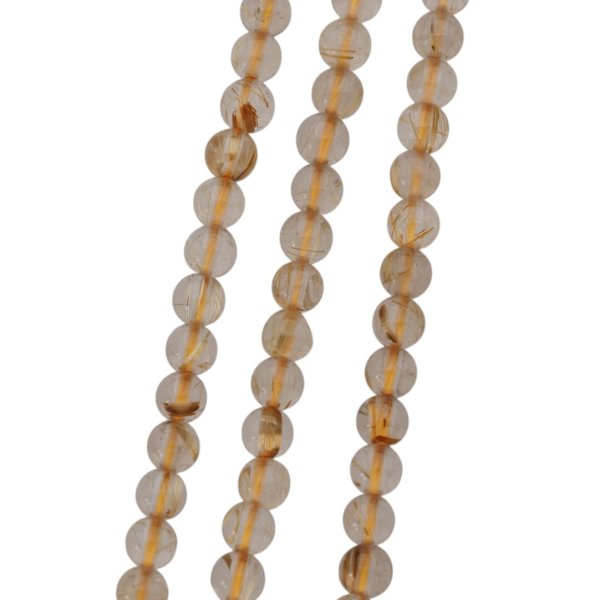 Kwarc rutylowy ze złotą nitką kula 4 mm (sznur) wysoka jakość