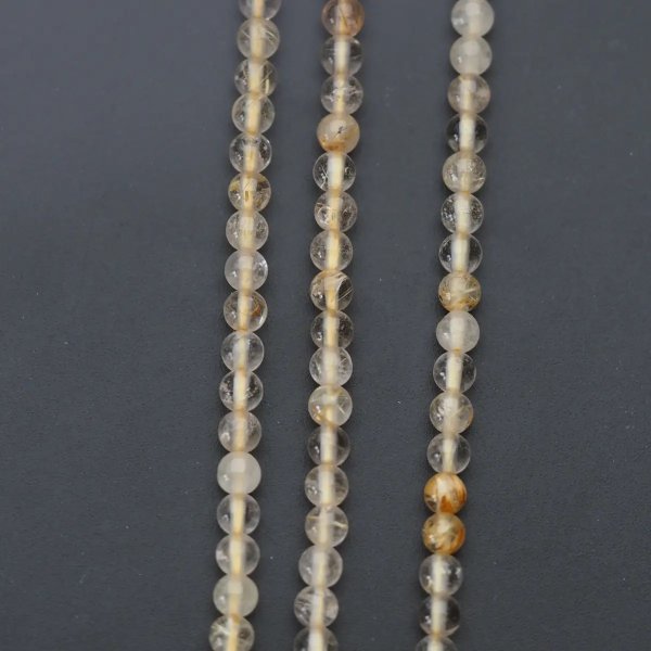 Kwarc rutylowy ze złotą nitką kula 3 mm (sznur)