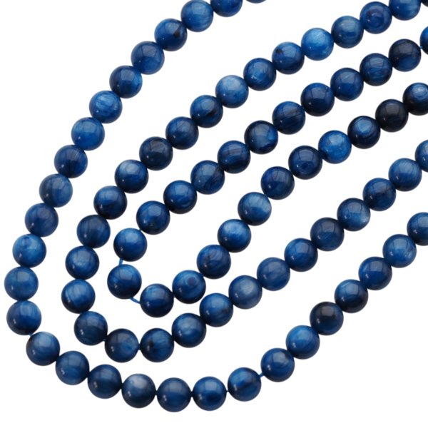 Kyanit kulka polerowana 7,8 mm (sznur) wysoka jakość