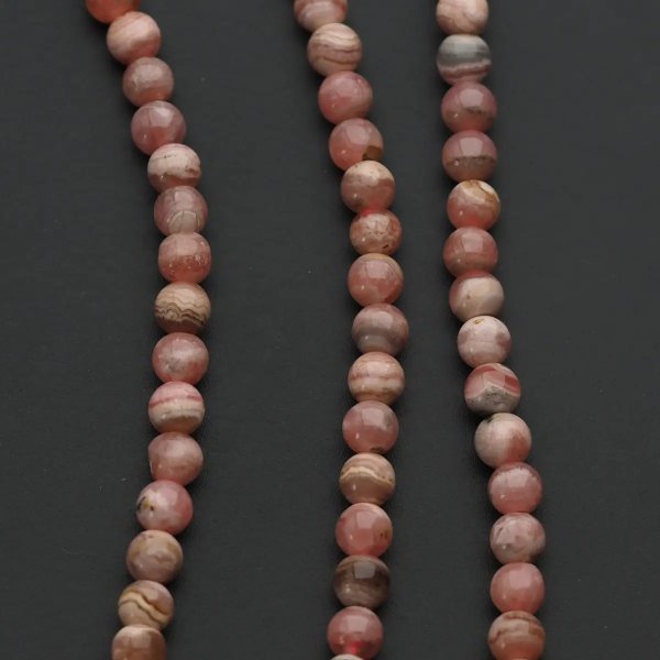 Rodochrozyt - polerowane kulki 4,7 mm (sznur)