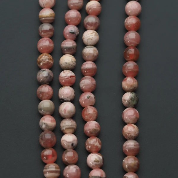 Rodochrozyt polerowany - kulki 6,7 mm (sznur)