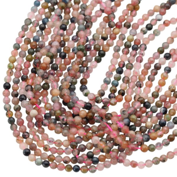 Turmalin Kolorowy - kulki 3 mm (sznur)