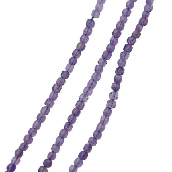 Ametyst fasetowany - kostki 2 mm (sznur)