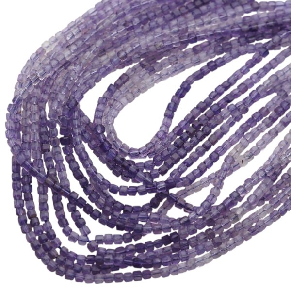 Ametyst fasetowany - kostki 3,5 mm (sznur)