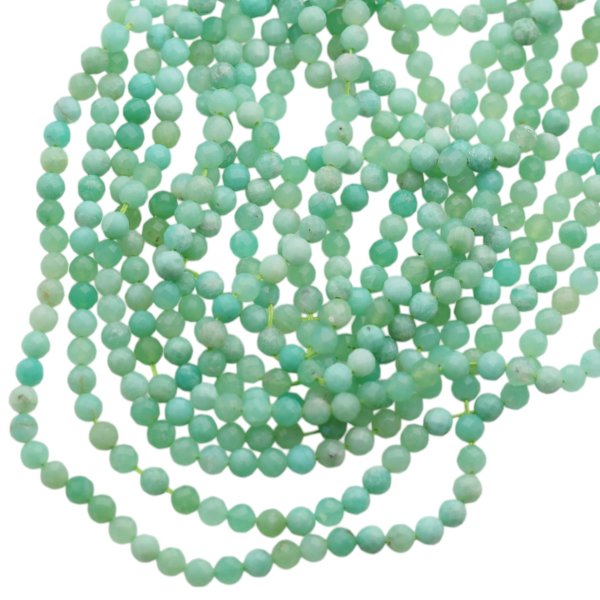 Chryzopraz fasetowane kulki 4,3-4,5 mm (sznur)