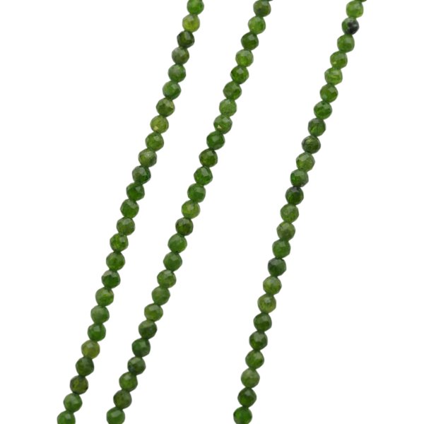 Diopsyd fasetowany kulki 3,5 mm – sznur ok. 38 cm