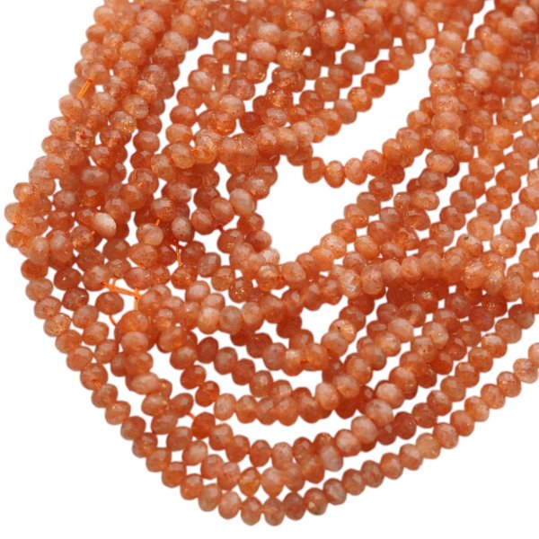 Kamień Słoneczny Fasetowany oponka 4,5x3 mm (sznur)