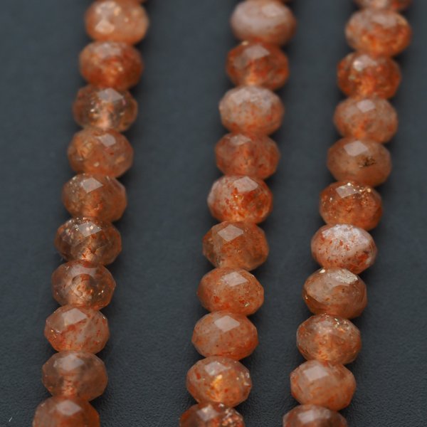 Kamień Słoneczny Fasetowany oponka 4,5x3 mm (sznur)