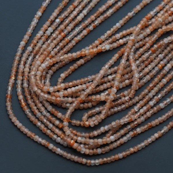 Kamień Słoneczny Fasetowany oponka 3x2 mm (sznur)