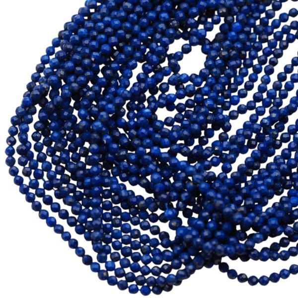 Lapis Lazuli kulka fasetowana 3mm (sznur) wysoka jakość
