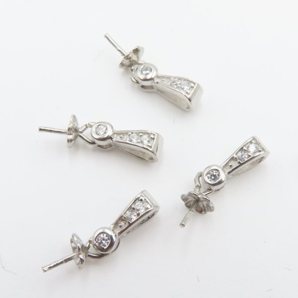 Srebro Ag  - krawatka z Cyrkonią