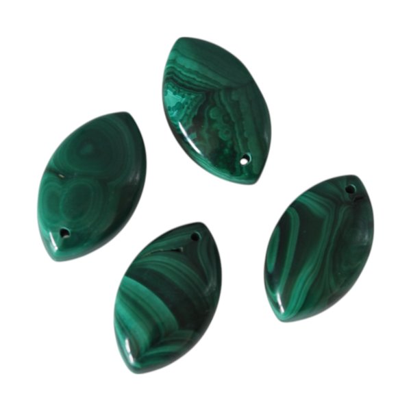 Malachit 12x20 mm markiza wiercona u góry (sztuka)