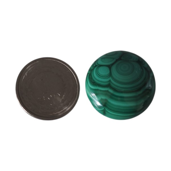 Malachit 25 mm kaboszon koło (sztuka)