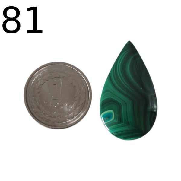 Malachit 32,5-33,5x19-20x6-6,5 mm łza (różne kamienie do wyboru)