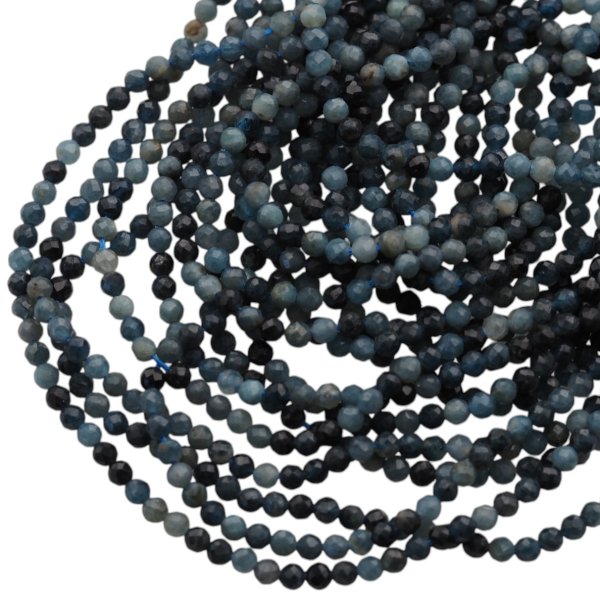 Turmalin niebieski fasetowany - kulki 3,5 mm (sznur)