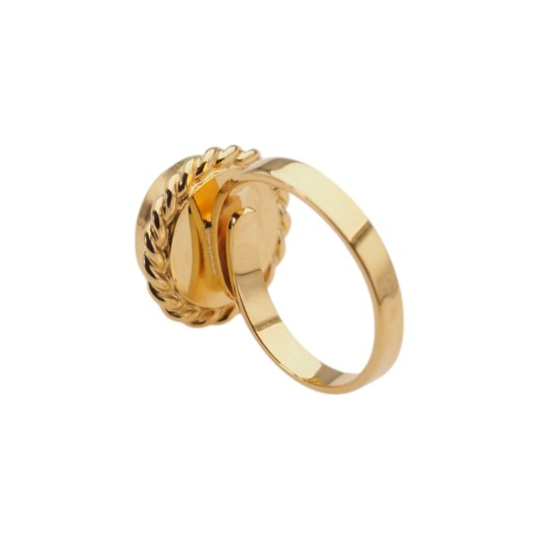 Perła biała i srebro złocone - regulowany pierścionek okrągły (podwójnie złocony)