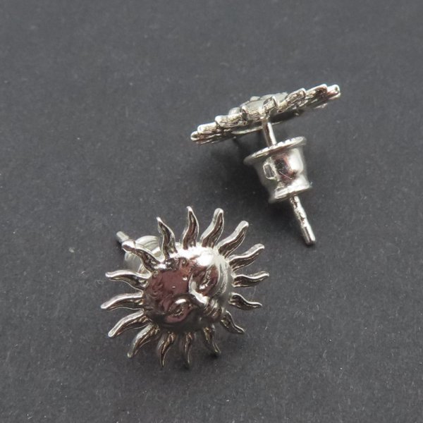 Srebro Ag - kolczyki sztyfty słońce 12 mm