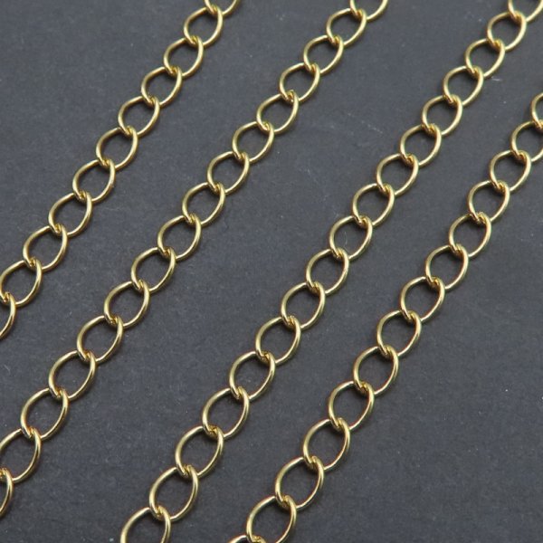 Srebro Złocone Ag  - Łańcuch oczka 3,5x2,6mm (10cm)