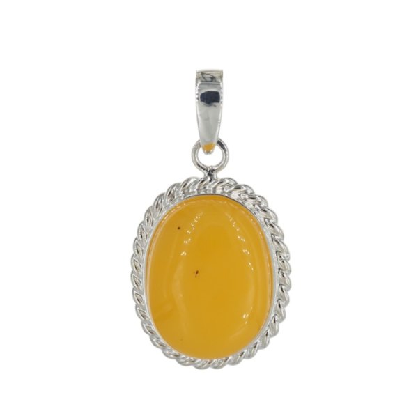 Mleczny Bursztyn i srebro - zawieszka