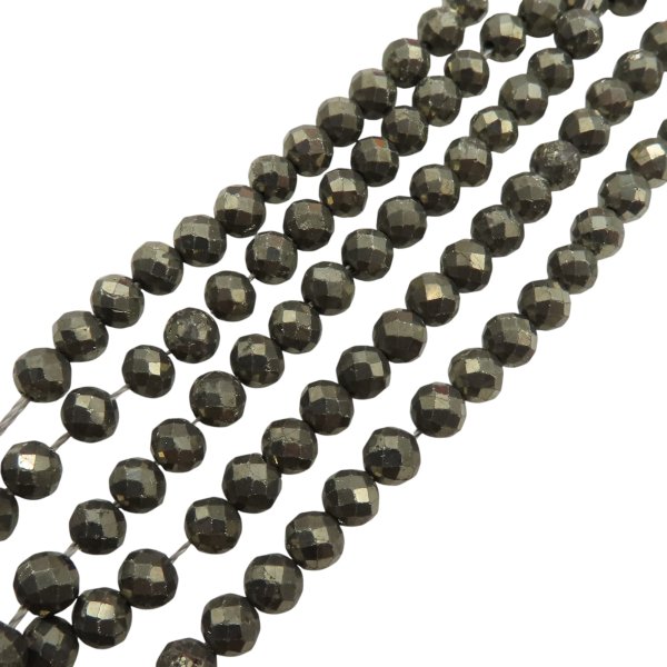 Piryt fasetowany kulki 5 mm (sznur)