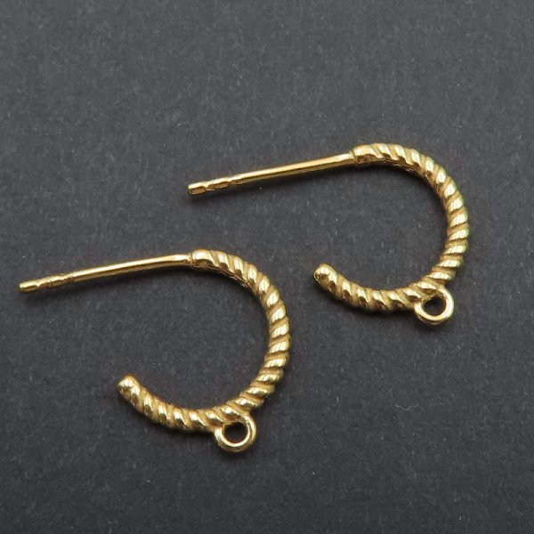 Srebro Ag Złocone - bigle 10mm (para)