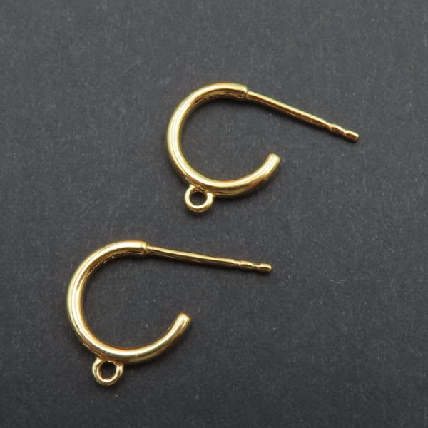 Srebro Ag Złocone - bigle 10mm (para)