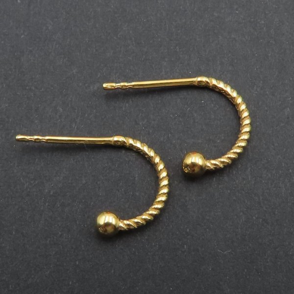 Srebro Ag Złocone - bigle 10mm (para)