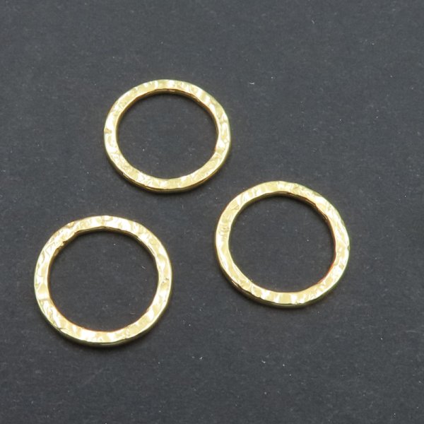 Srebro Ag złocone - młotkowany element ozdobny 13mm