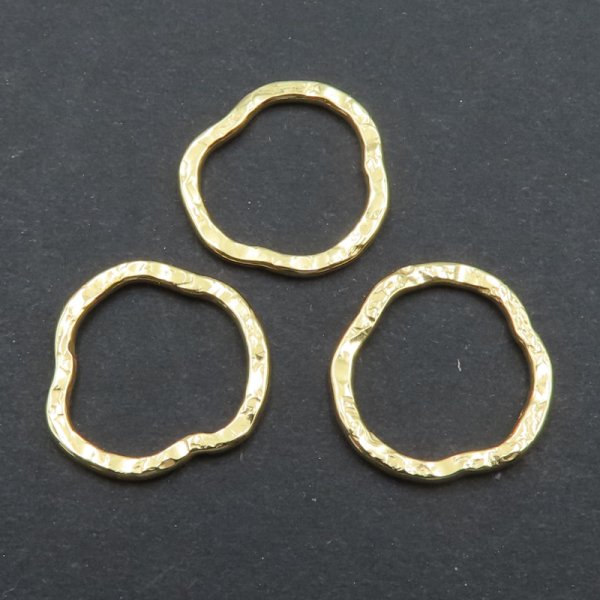 Srebro Ag złocone - młotkowany element ozdobny 14mm