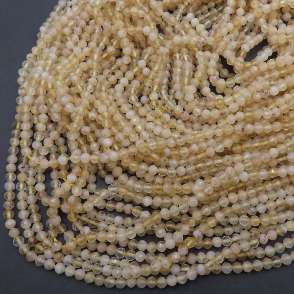 Cytryn (Lemon) fasetowany - kulki 3,4 mm (sznur)