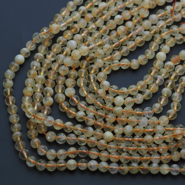 Cytryn (Lemon) fasetowany - kulki 6 mm (sznur)