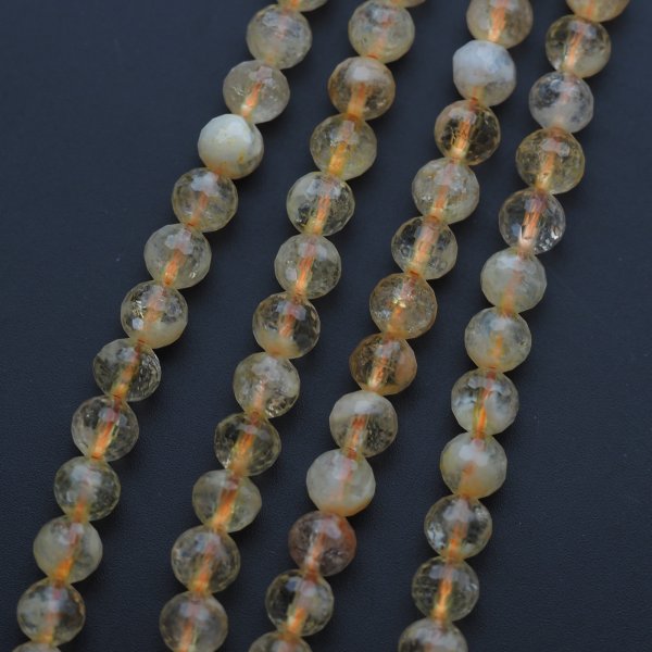 Cytryn (Lemon) fasetowany - kulki 6 mm (sznur)