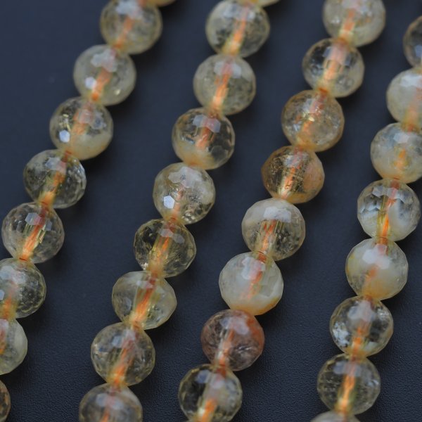 Cytryn (Lemon) fasetowany - kulki 6 mm (sznur)