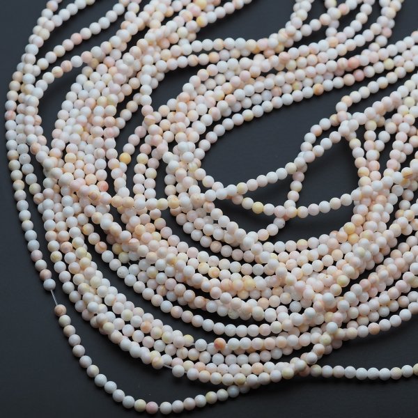 Muszla różowa - polerowane kulki 3,5 mm (sznur)