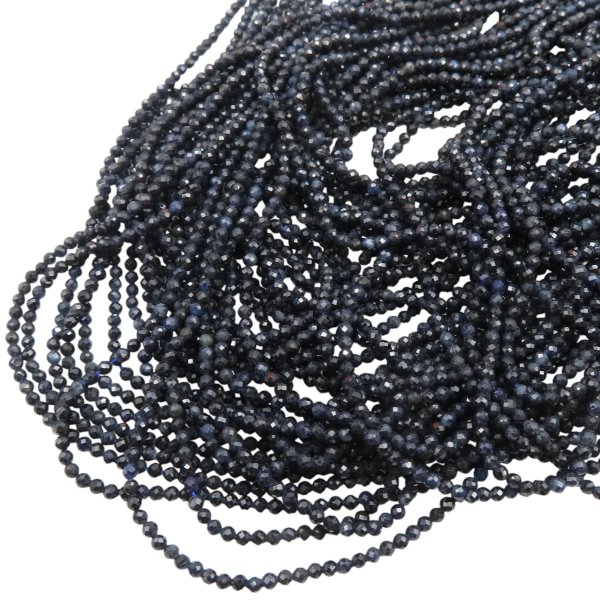 Szafir fasetowane kulki 2 mm – sznur ok. 38 cm