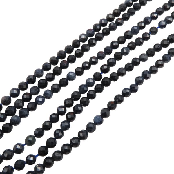 Szafir fasetowany kulki 3,5 mm (sznur)